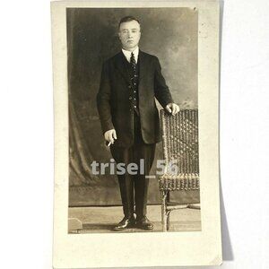 Early 1900s Real Photo RPPC Postcard Of German Gentleman Godfather Vintage